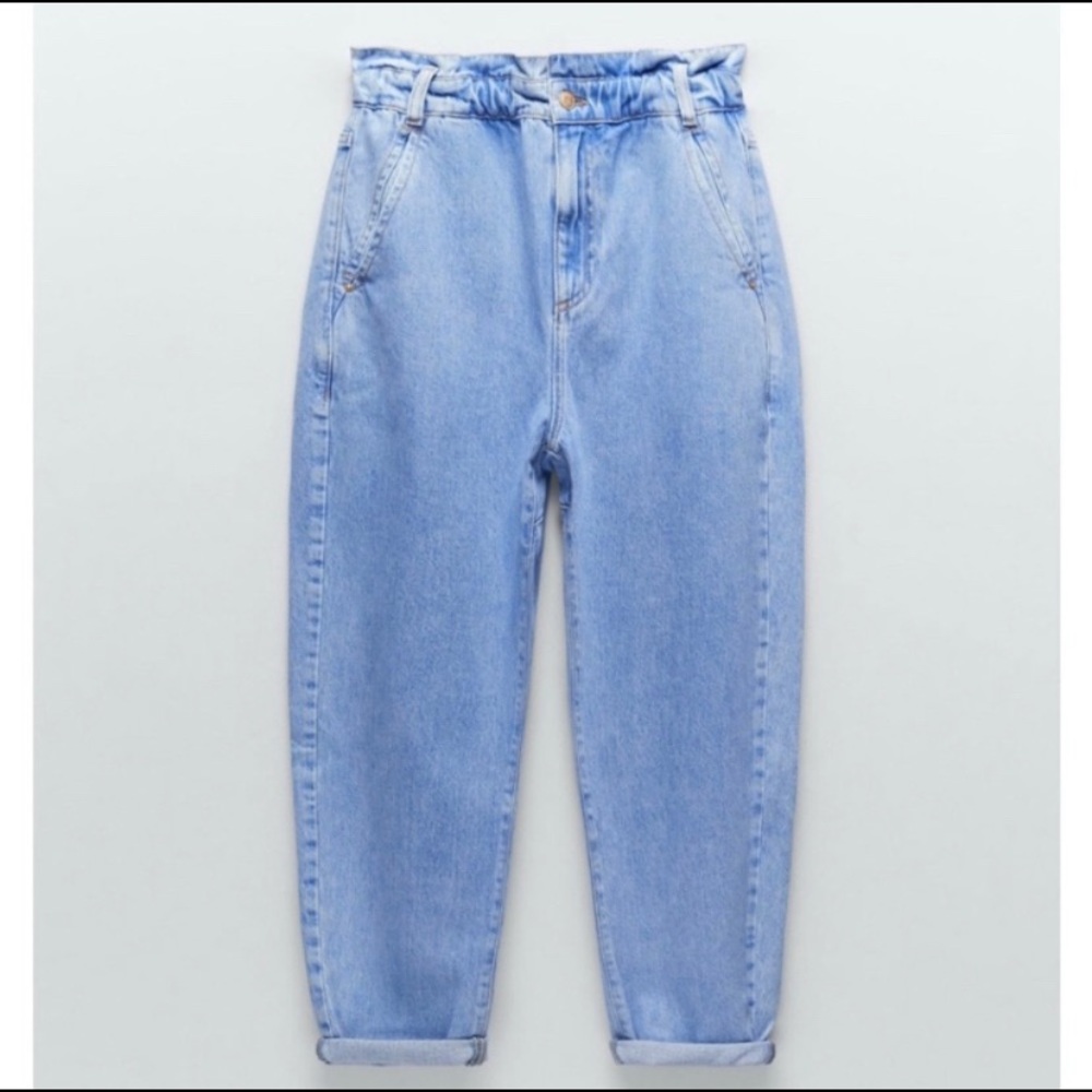 Zara paper bag baggy jeans